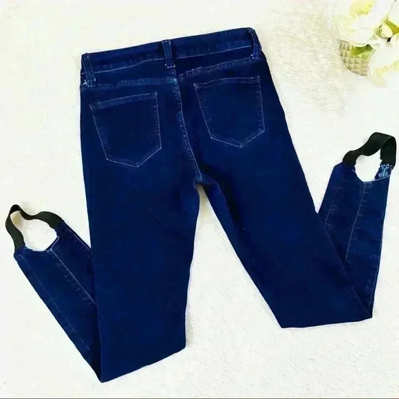 RARE ANA Pinstripe Stirrup “90’s Style” High Rise Skinny Denim Pants Size 4 - Picture 5 of 12